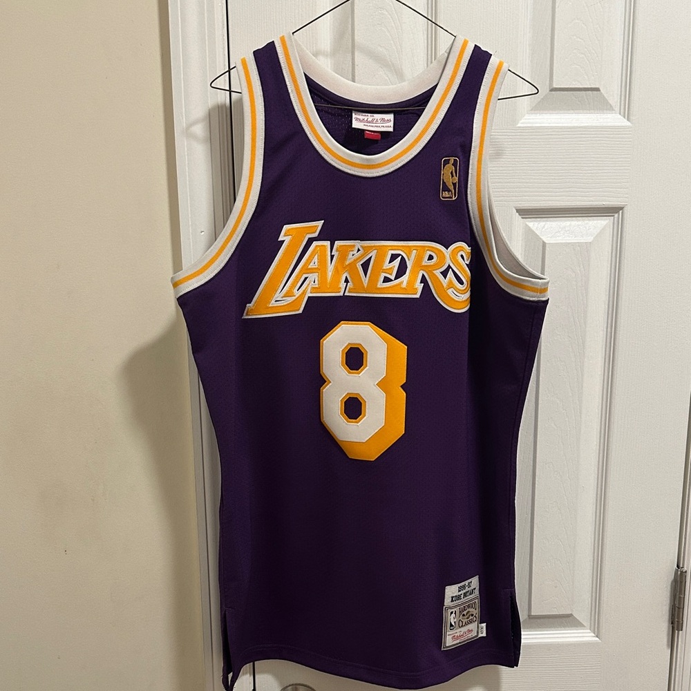 Mitchell & Ness Purple Lakers Jersey with Yellow and White Accents